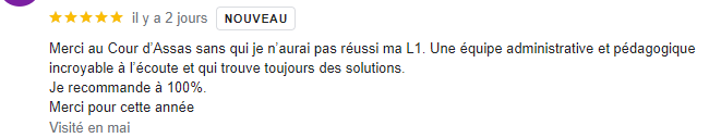 Etudiante en 1ère année de droit (Sorbonne)